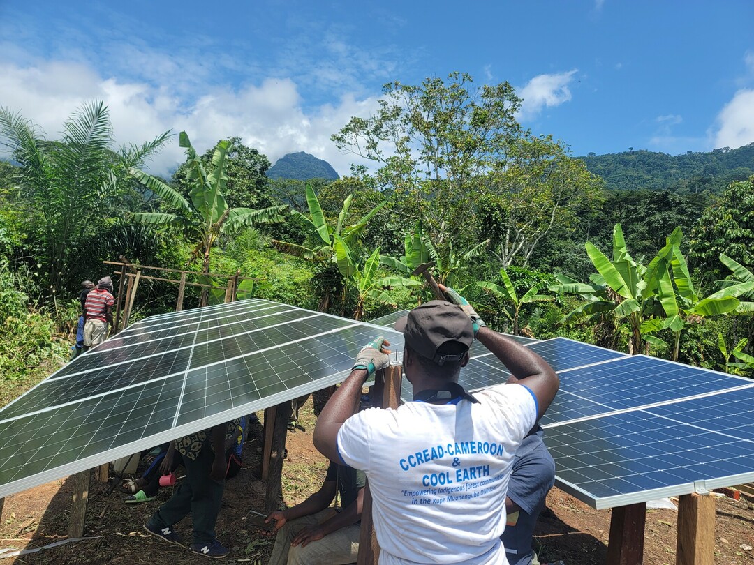 Solar panels being installed by our partners CCREAD. 